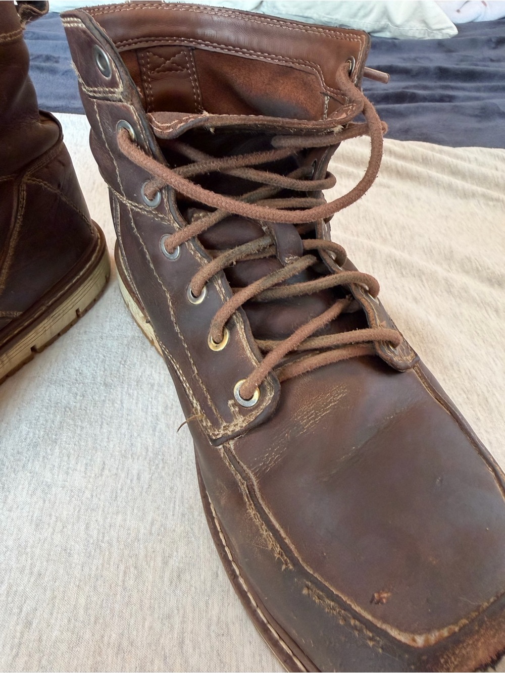 Keen Men’s Brown Leather Lace-Up Work Boots - Picture 8 of 9